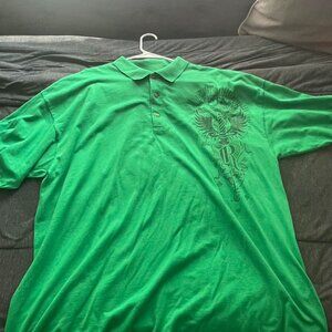 Gildan Men's Green and Black Shirt